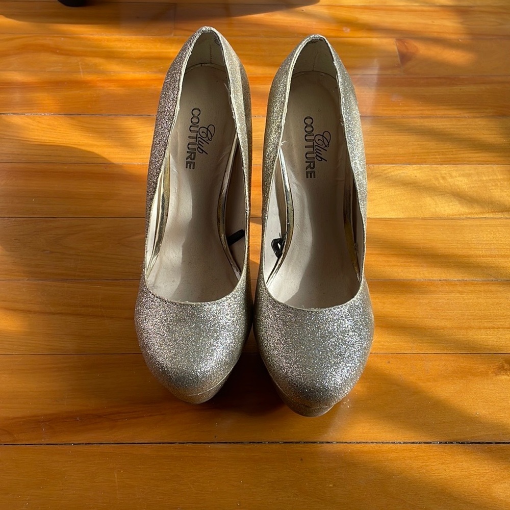 High heels in champagne gold